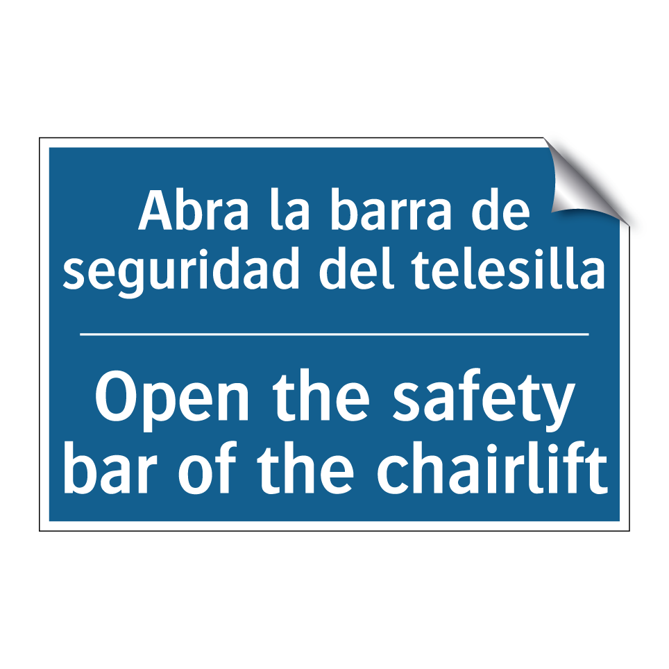 Abra la barra de seguridad del  /.../ - Open the safety bar of the chairlift /.../