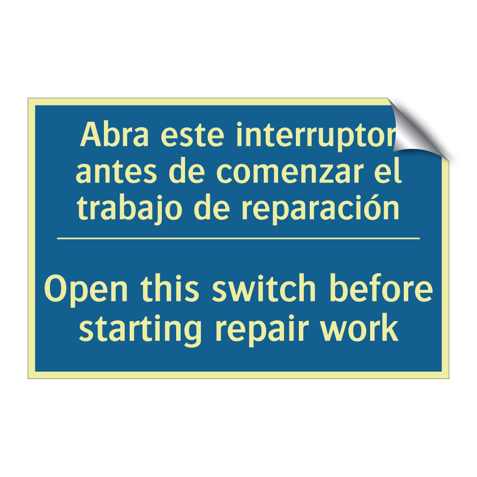 Abra este interruptor antes de  /.../ - Open this switch before starting  /.../
