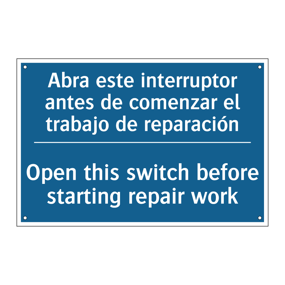 Abra este interruptor antes de  /.../ - Open this switch before starting  /.../