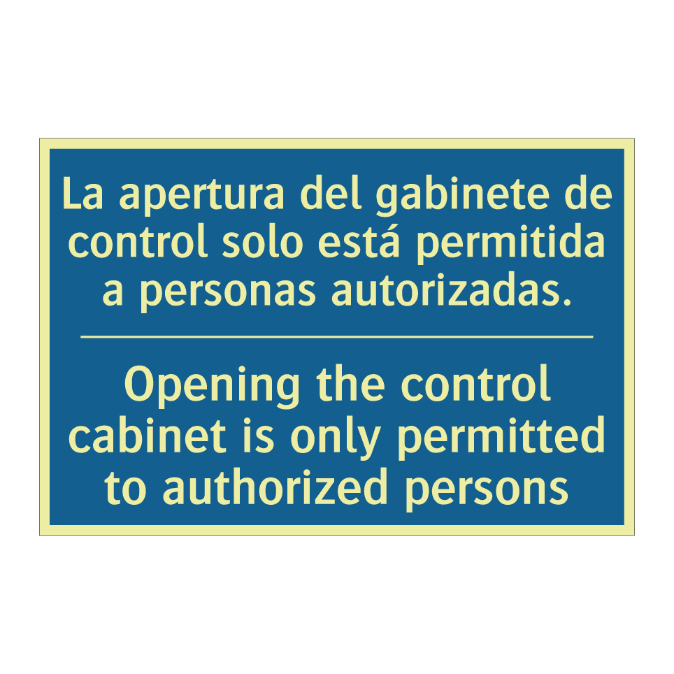 La apertura del gabinete de control  /.../ - Opening the control cabinet is  /.../