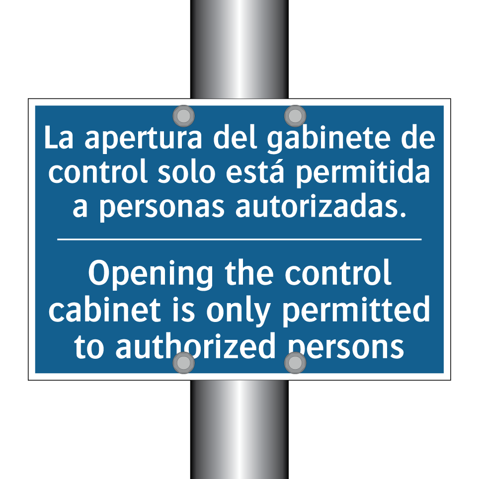 La apertura del gabinete de control  /.../ - Opening the control cabinet is  /.../