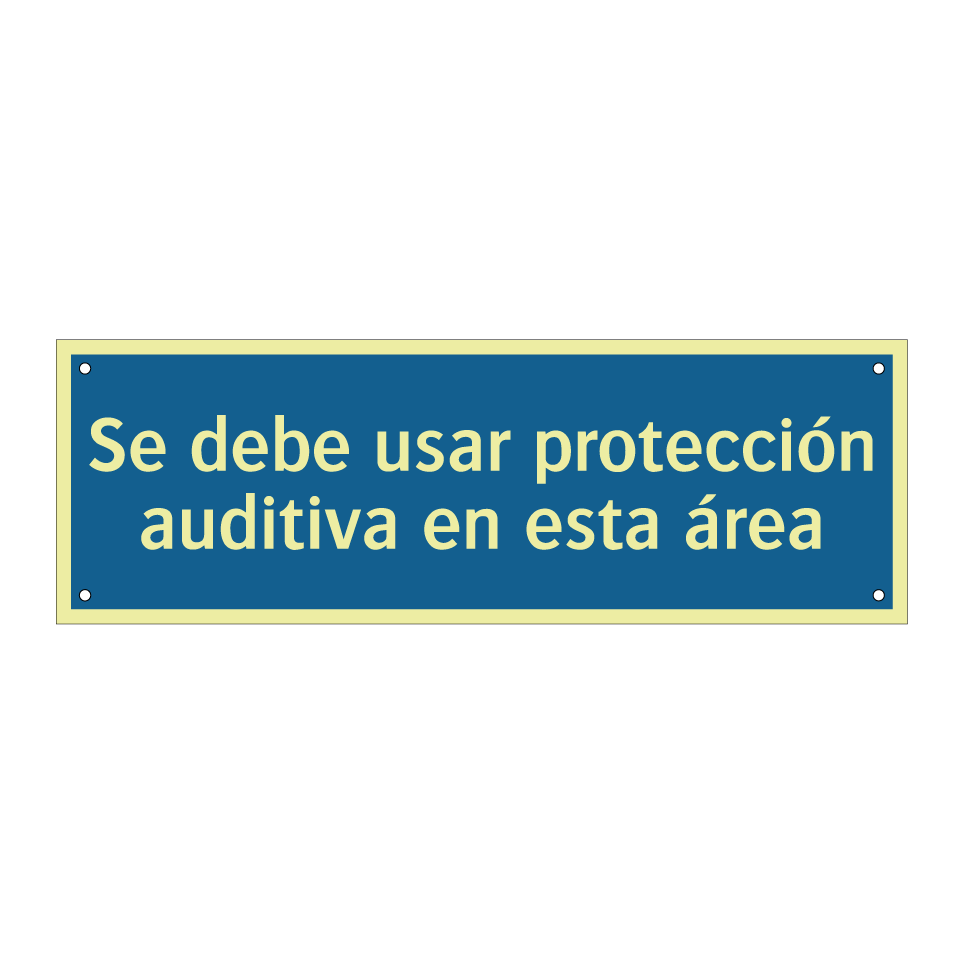 Se debe usar protección auditiva en esta área