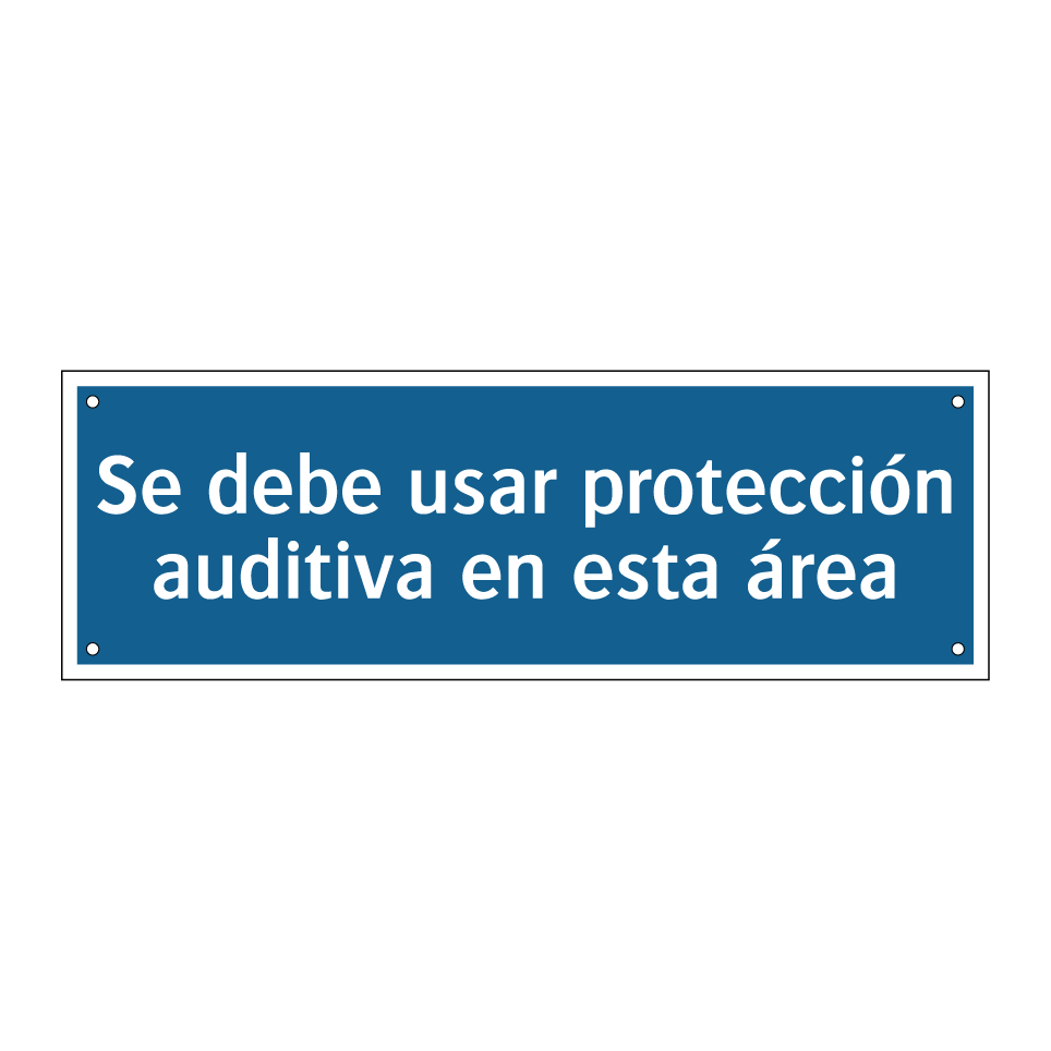 Se debe usar protección auditiva en esta área