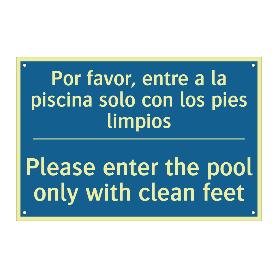 Por favor, entre a la piscina  /.../ - Please enter the pool only with  /.../