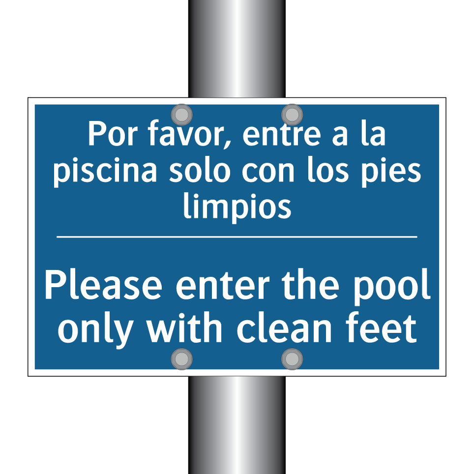 Por favor, entre a la piscina  /.../ - Please enter the pool only with  /.../