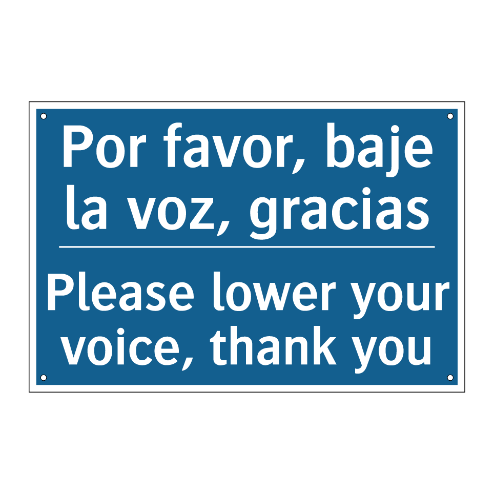 Por favor, baje la voz, gracias /.../ - Please lower your voice, thank  /.../