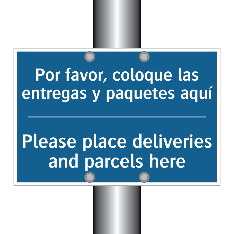 Por favor, coloque las entregas  /.../ - Please place deliveries and parcels  /.../