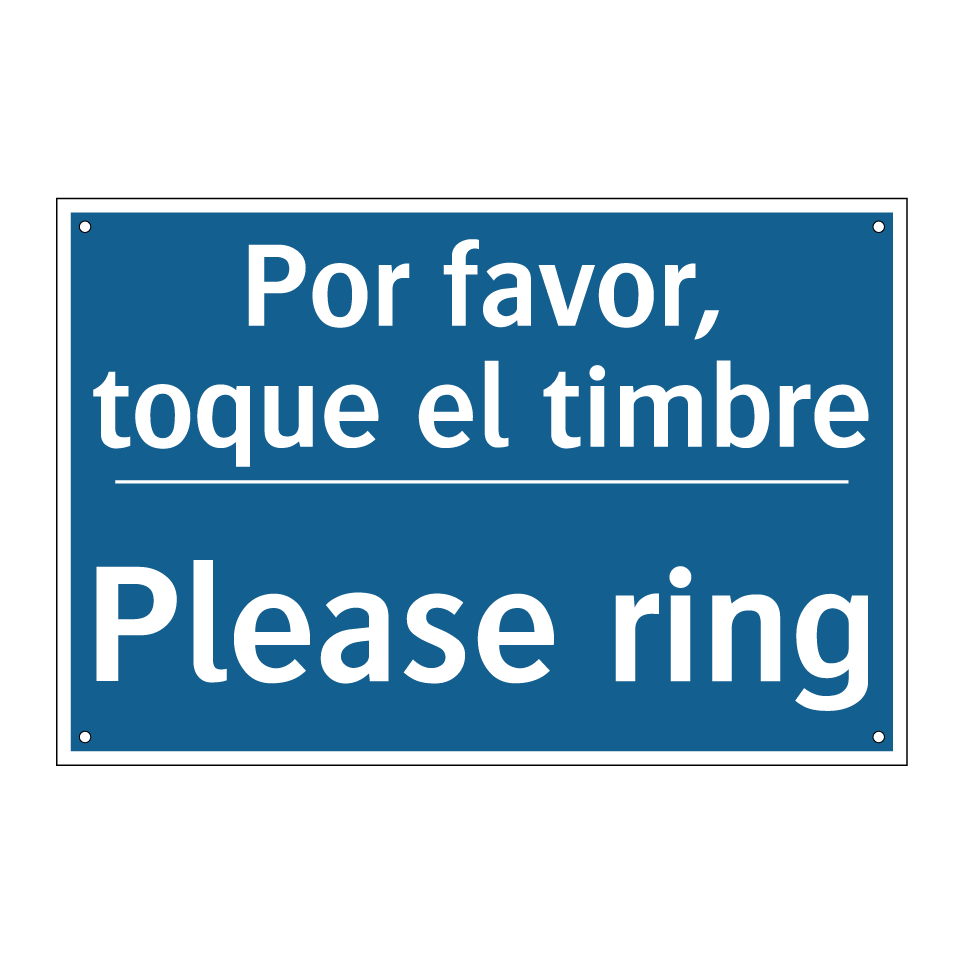 Por favor, toque el timbre - Please ring