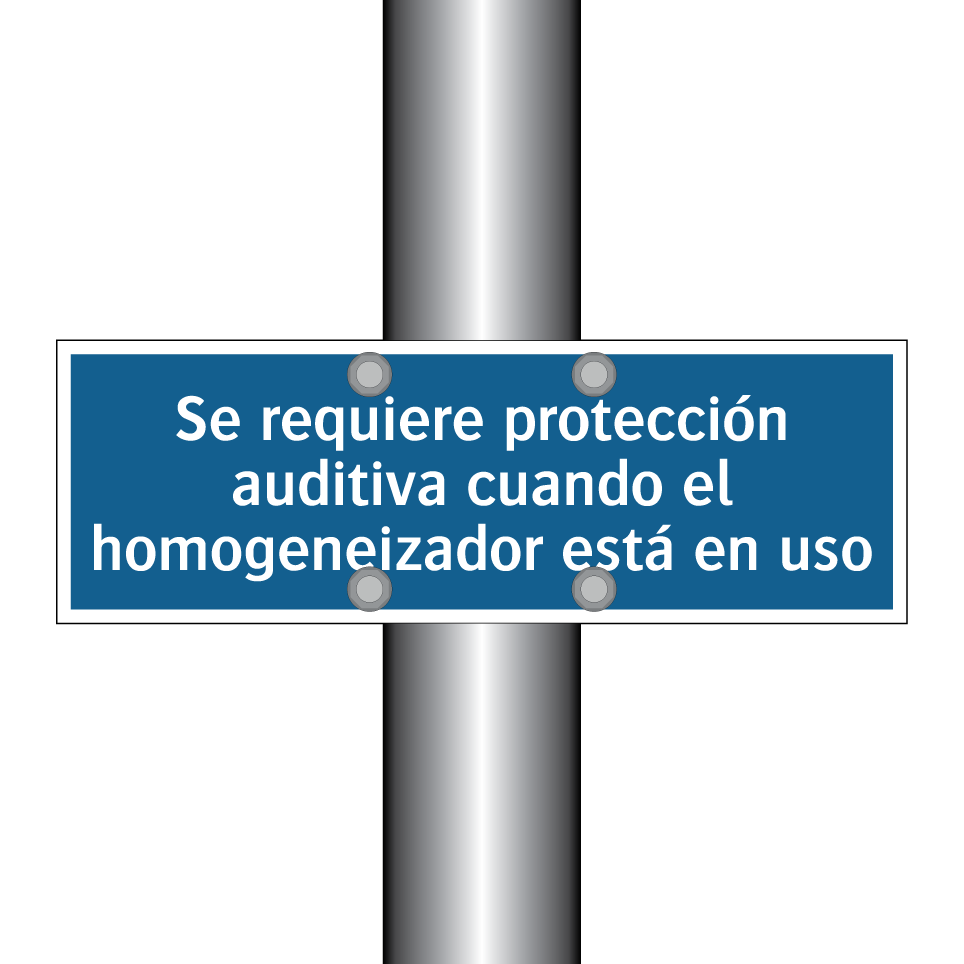 Se requiere protección auditiva cuando el homogeneizador está en uso