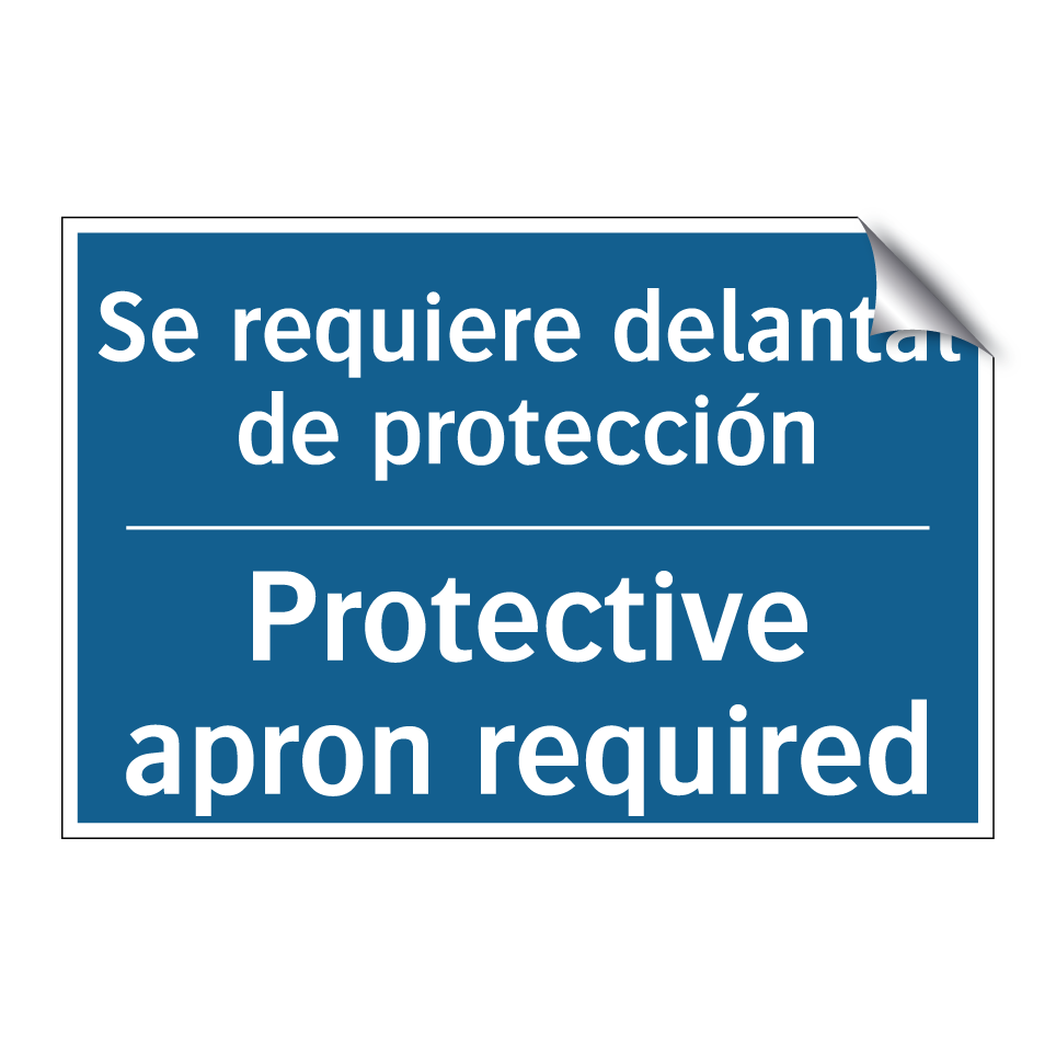 Se requiere delantal de protección /.../ - Protective apron required