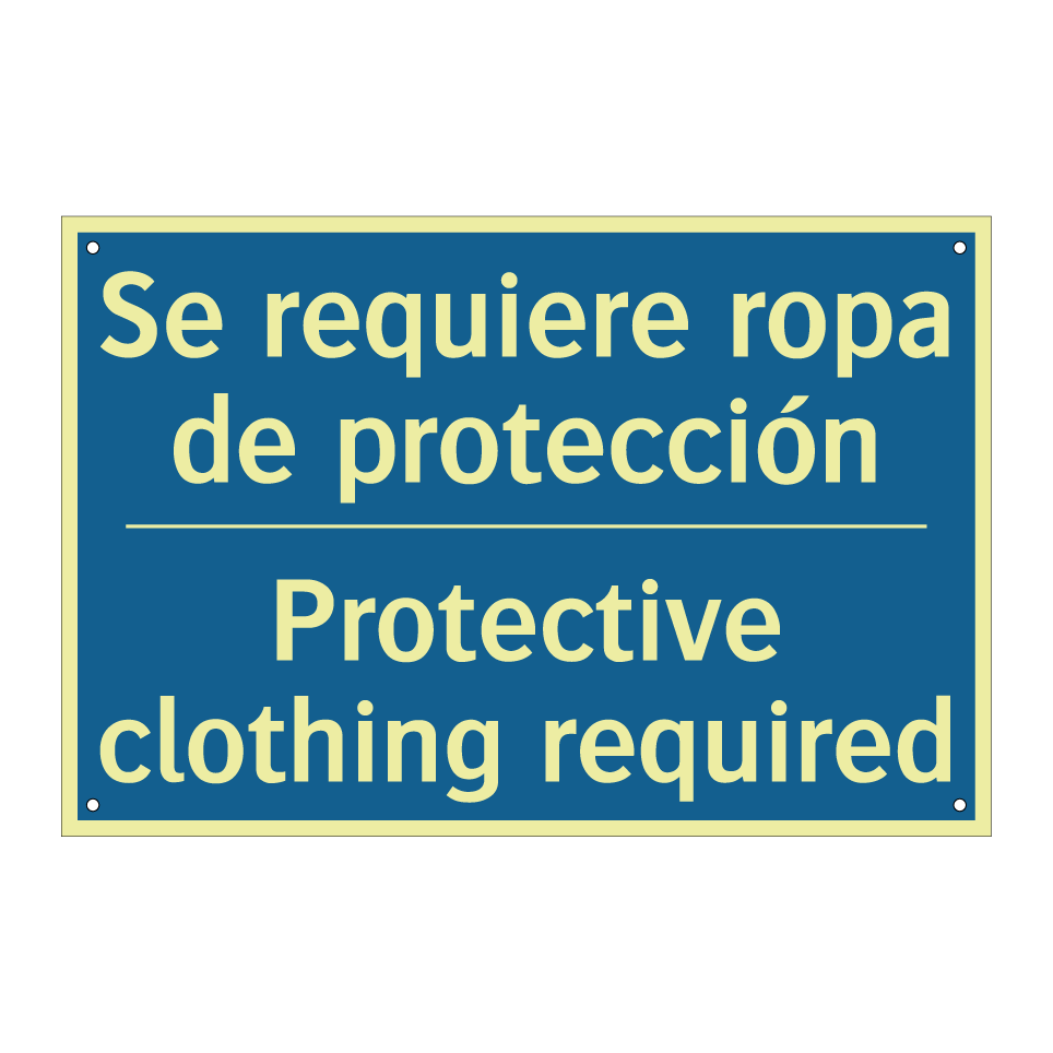 Se requiere ropa de protección - Protective clothing required