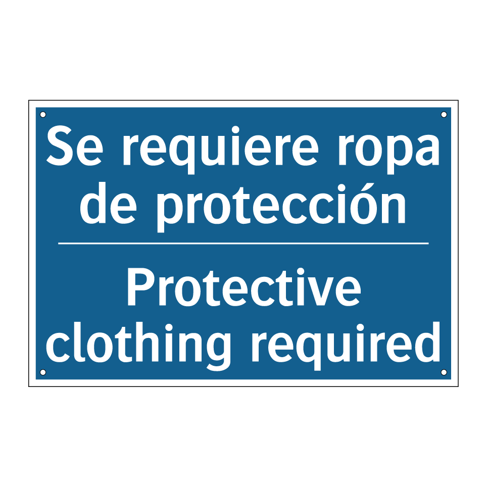 Se requiere ropa de protección - Protective clothing required