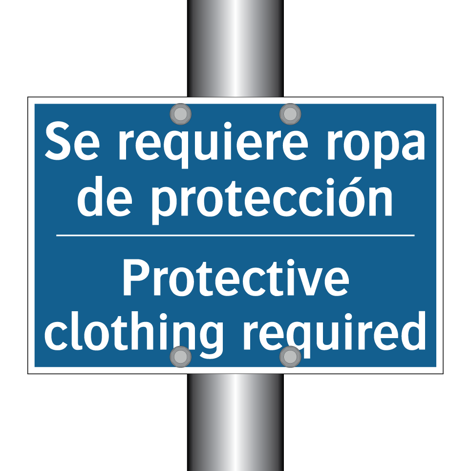 Se requiere ropa de protección - Protective clothing required
