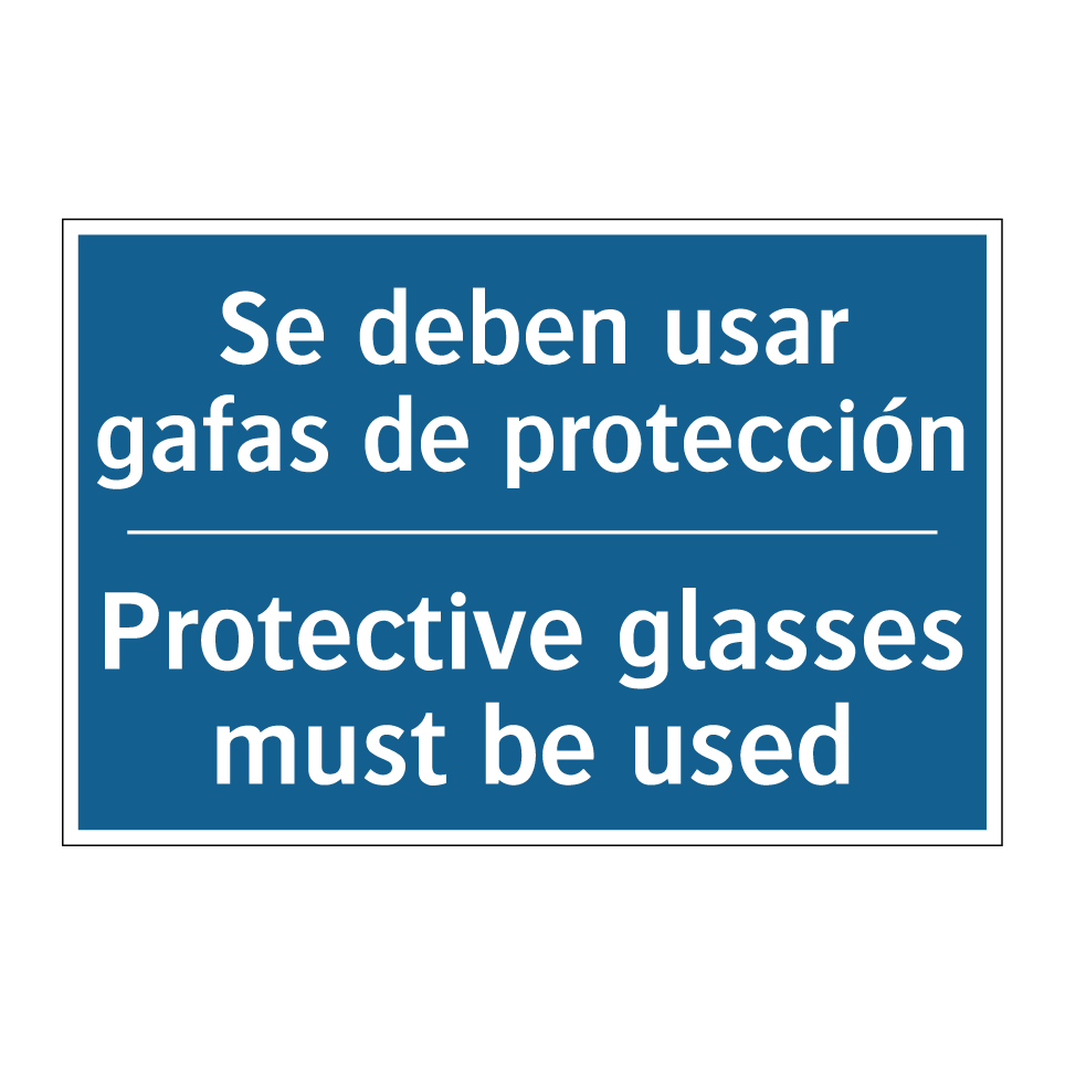 Se deben usar gafas de protección /.../ - Protective glasses must be used /.../