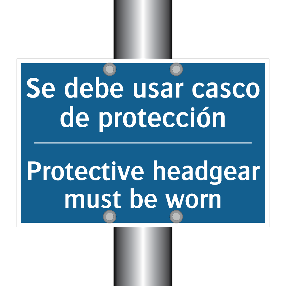 Se debe usar casco de protección /.../ - Protective headgear must be worn /.../