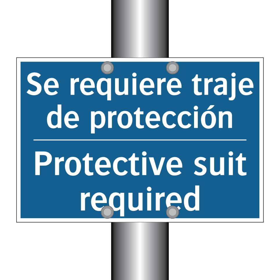 Se requiere traje de protección /.../ - Protective suit required