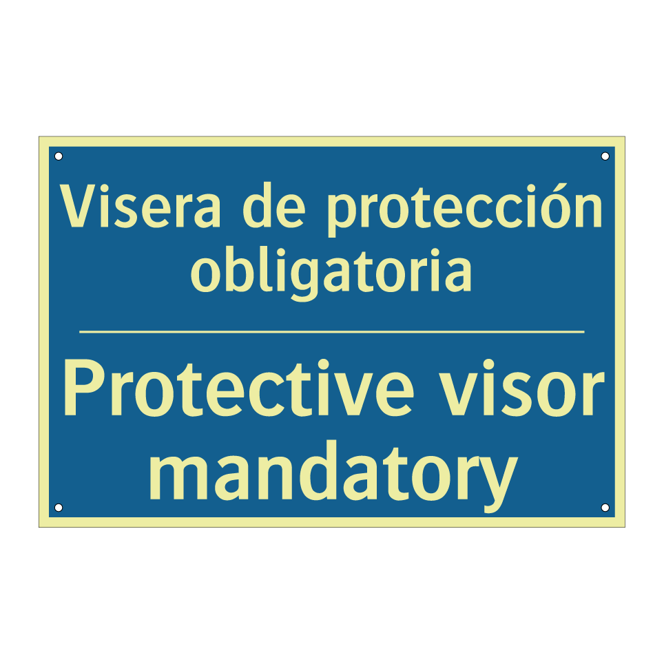 Visera de protección obligatoria /.../ - Protective visor mandatory