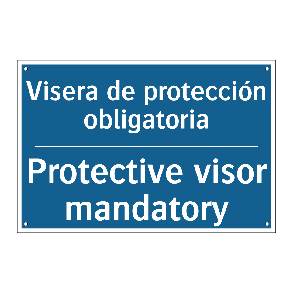 Visera de protección obligatoria /.../ - Protective visor mandatory