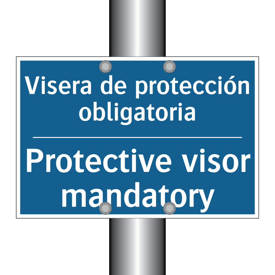 Visera de protección obligatoria /.../ - Protective visor mandatory