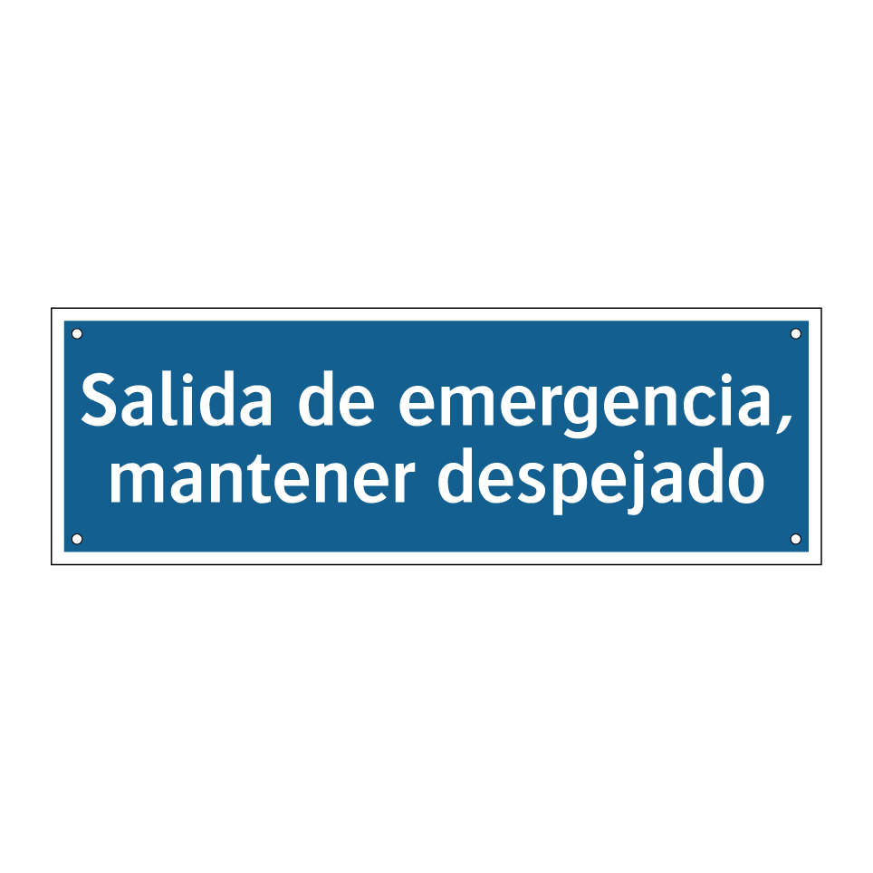 Salida de emergencia, mantener despejado