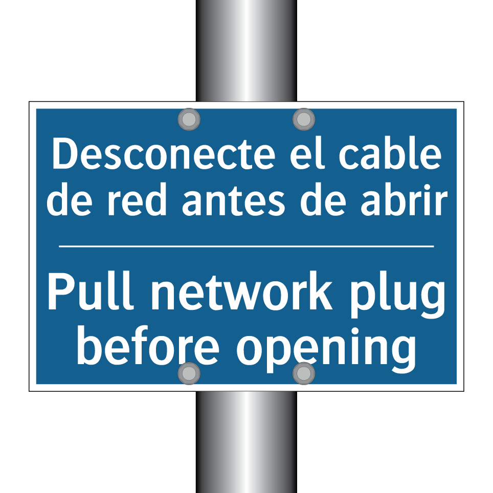 Desconecte el cable de red antes  /.../ - Pull network plug before opening /.../