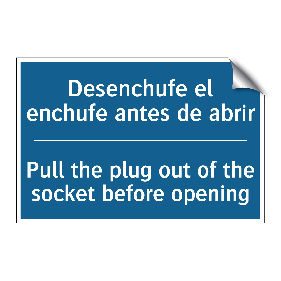 Desenchufe el enchufe antes de  /.../ - Pull the plug out of the socket  /.../