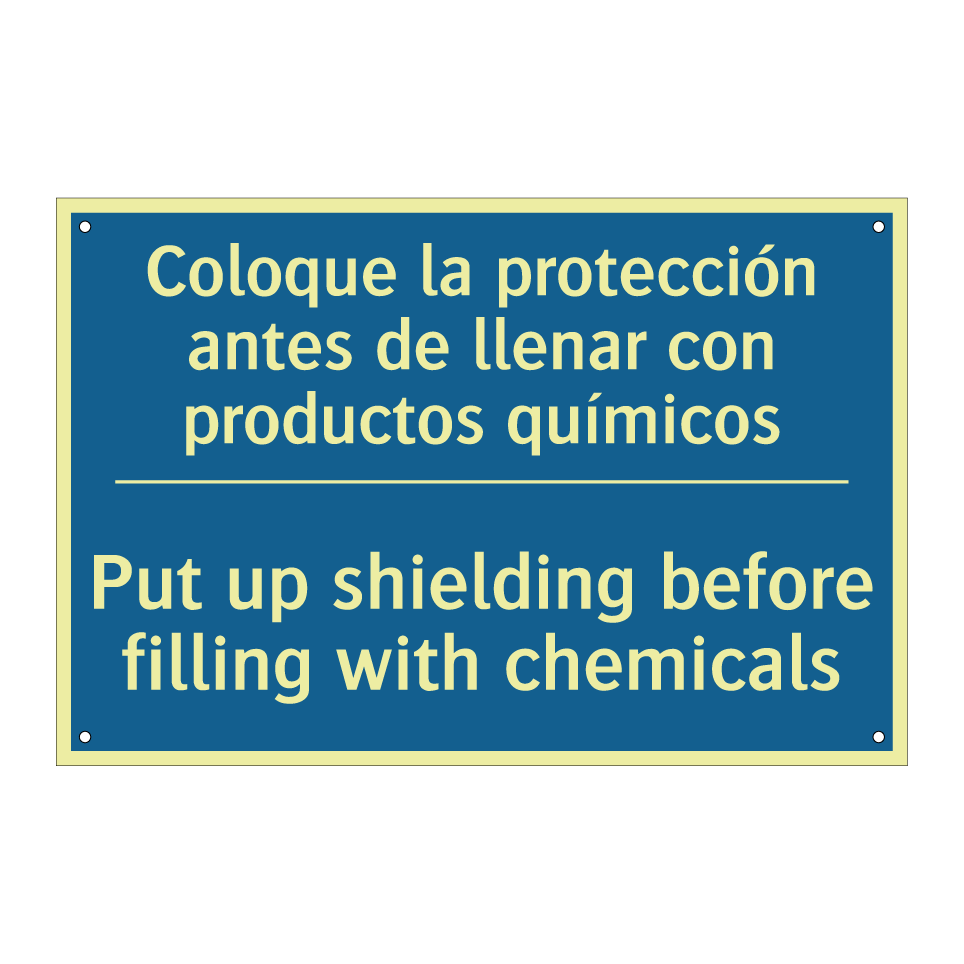 Coloque la protección antes de  /.../ - Put up shielding before filling  /.../