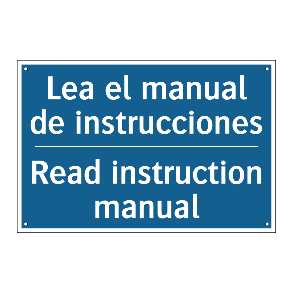 Lea el manual de instrucciones - Read instruction manual