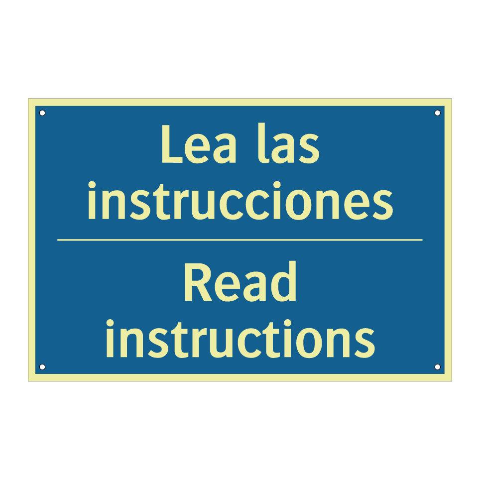 Lea las instrucciones - Read instructions