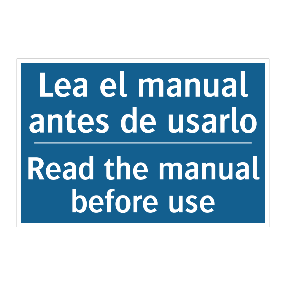 Lea el manual antes de usarlo - Read the manual before use