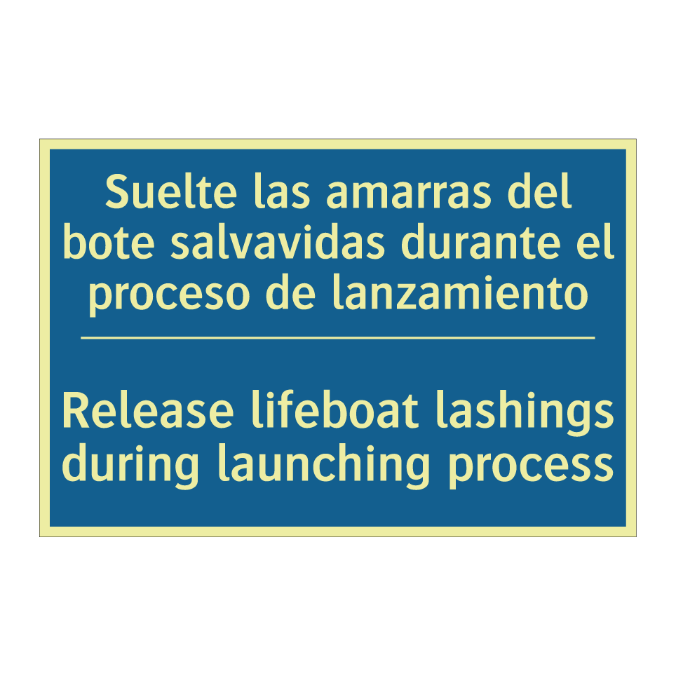 Suelte las amarras del bote salvavidas  /.../ - Release lifeboat lashings during  /.../