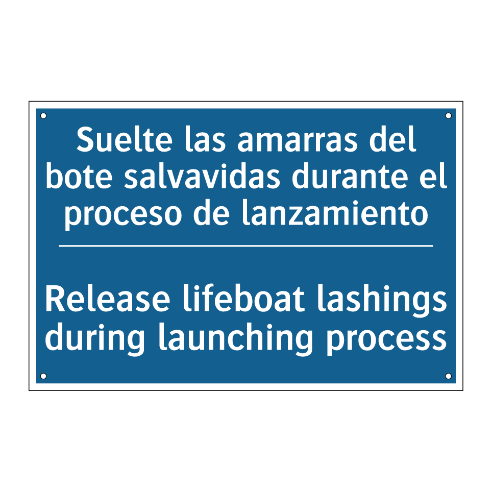 Suelte las amarras del bote salvavidas  /.../ - Release lifeboat lashings during  /.../