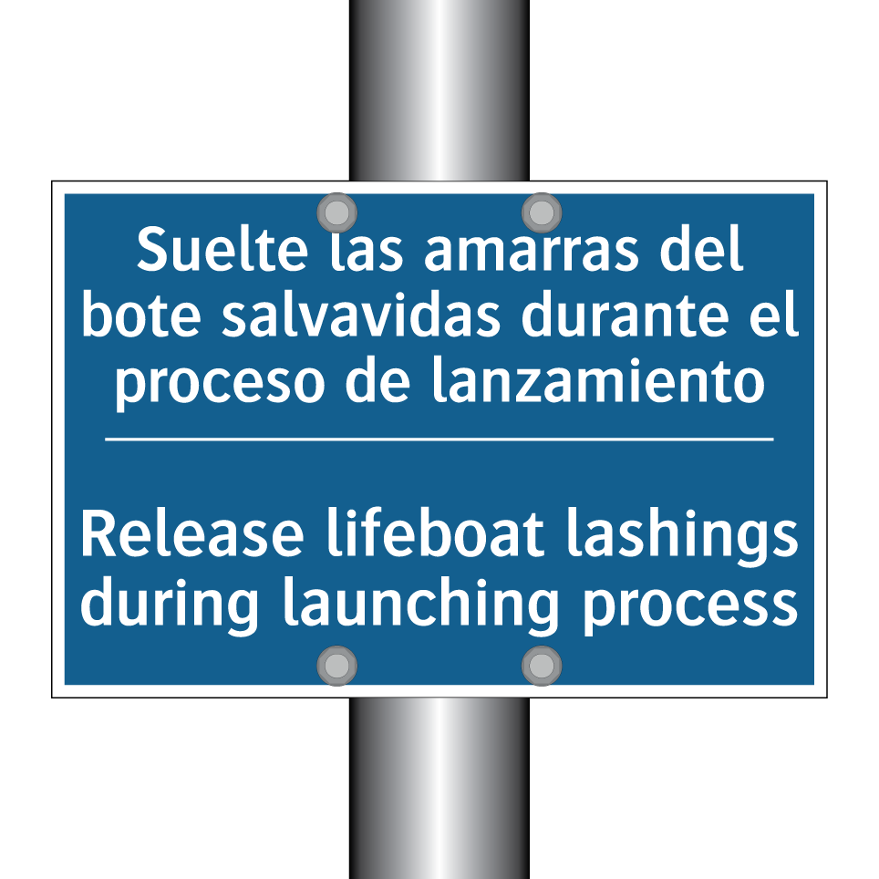Suelte las amarras del bote salvavidas  /.../ - Release lifeboat lashings during  /.../