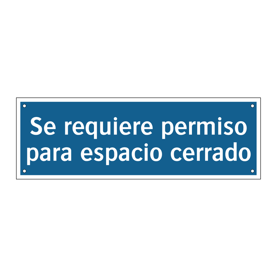 Se requiere permiso para espacio cerrado