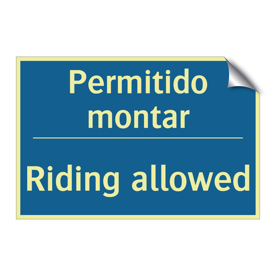 Permitido montar - Riding allowed