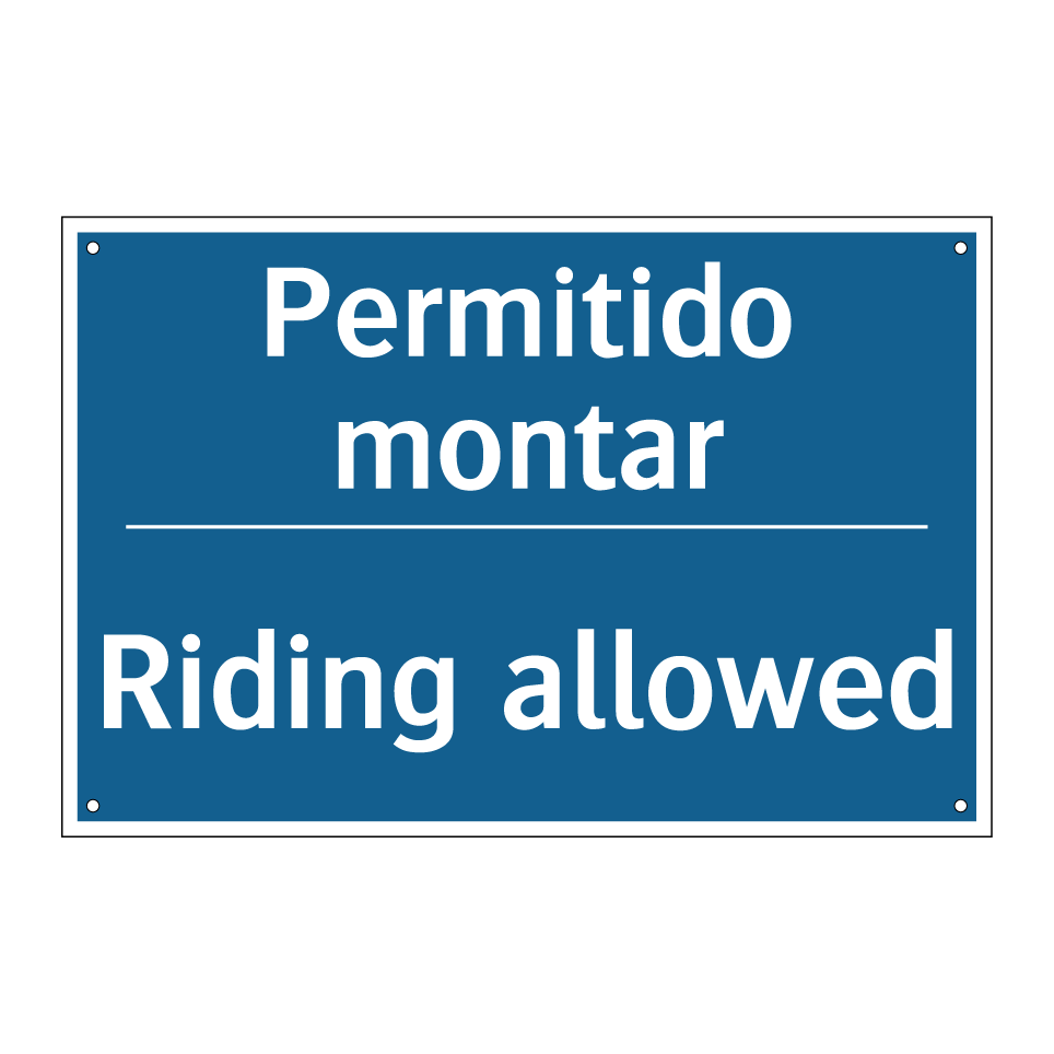 Permitido montar - Riding allowed