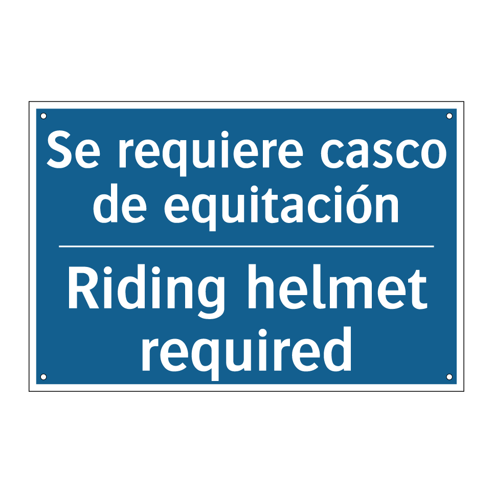 Se requiere casco de equitación /.../ - Riding helmet required