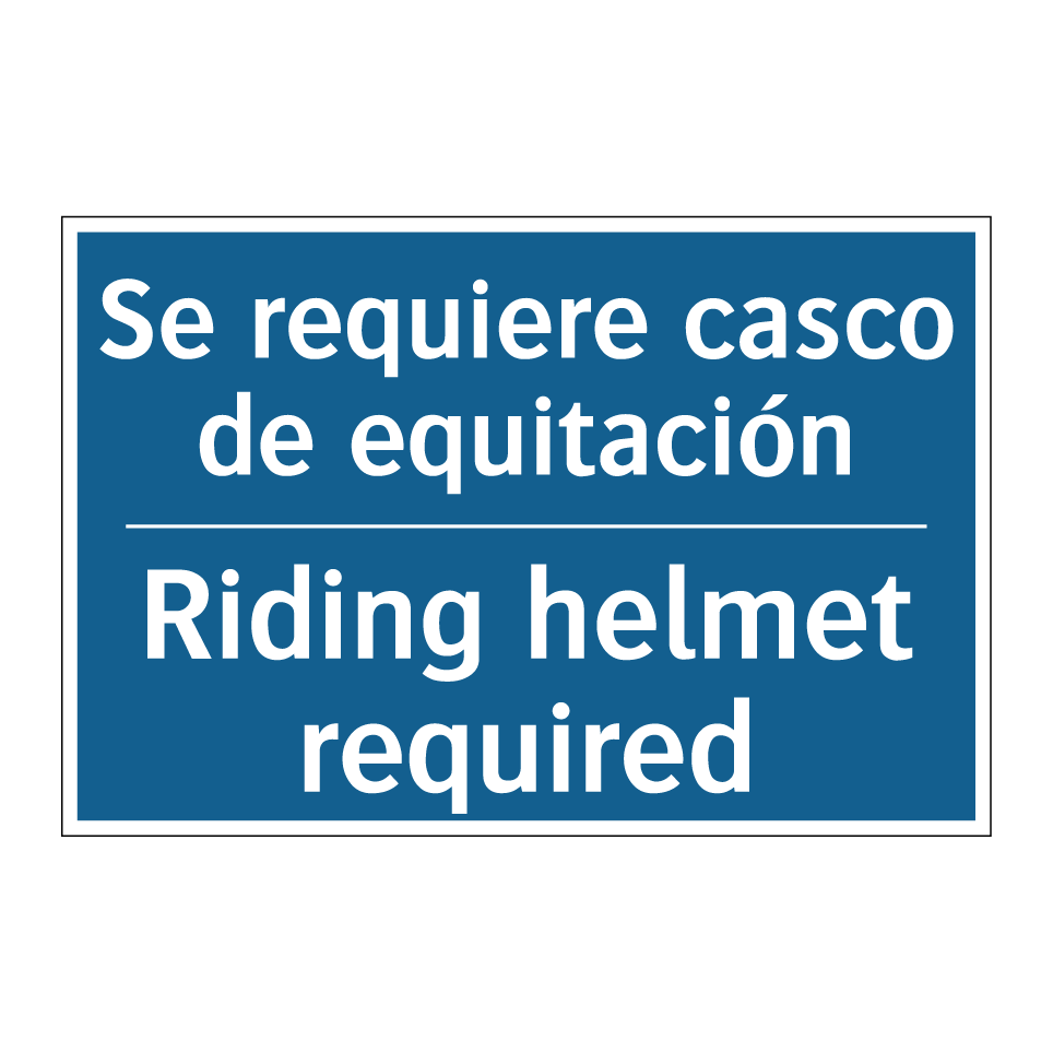 Se requiere casco de equitación /.../ - Riding helmet required