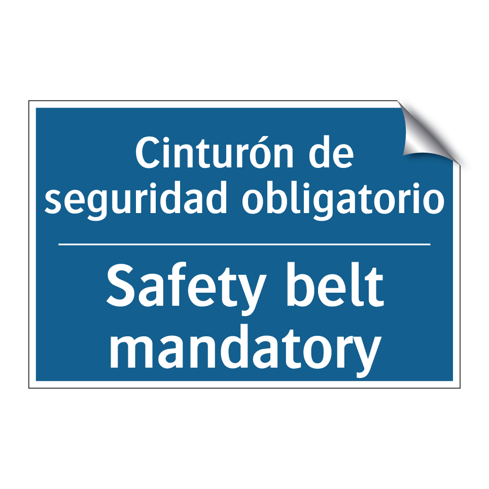Cinturón de seguridad obligatorio /.../ - Safety belt mandatory