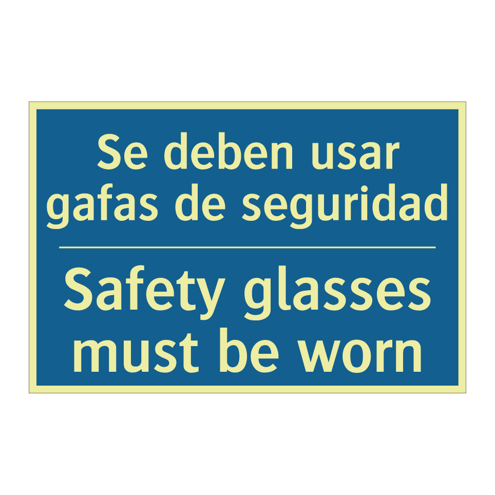 Se deben usar gafas de seguridad /.../ - Safety glasses must be worn