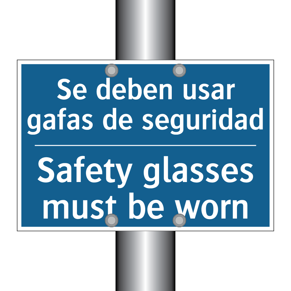 Se deben usar gafas de seguridad /.../ - Safety glasses must be worn