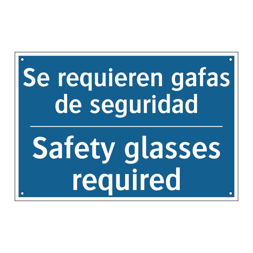 Se requieren gafas de seguridad /.../ - Safety glasses required