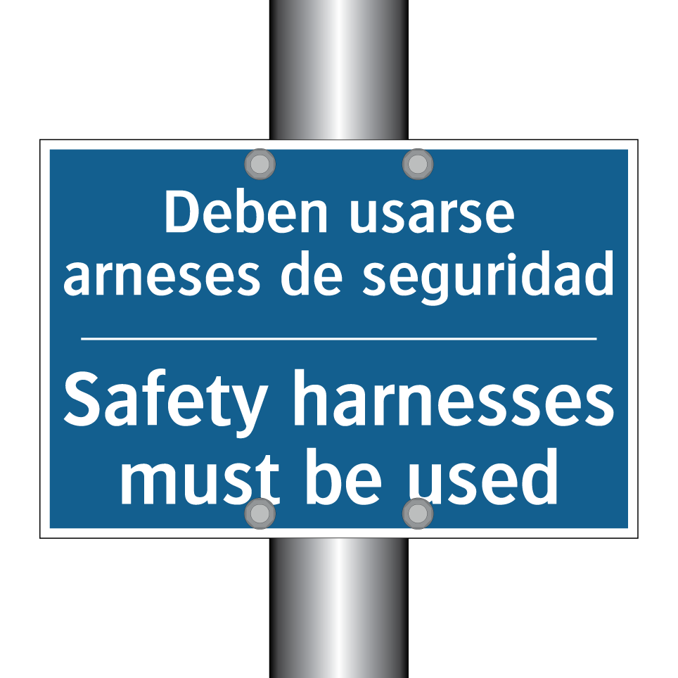 Deben usarse arneses de seguridad /.../ - Safety harnesses must be used