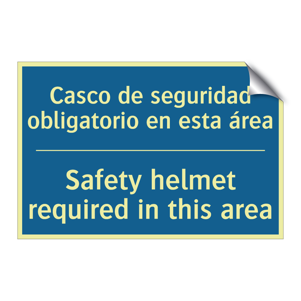 Casco de seguridad obligatorio  /.../ - Safety helmet required in this  /.../