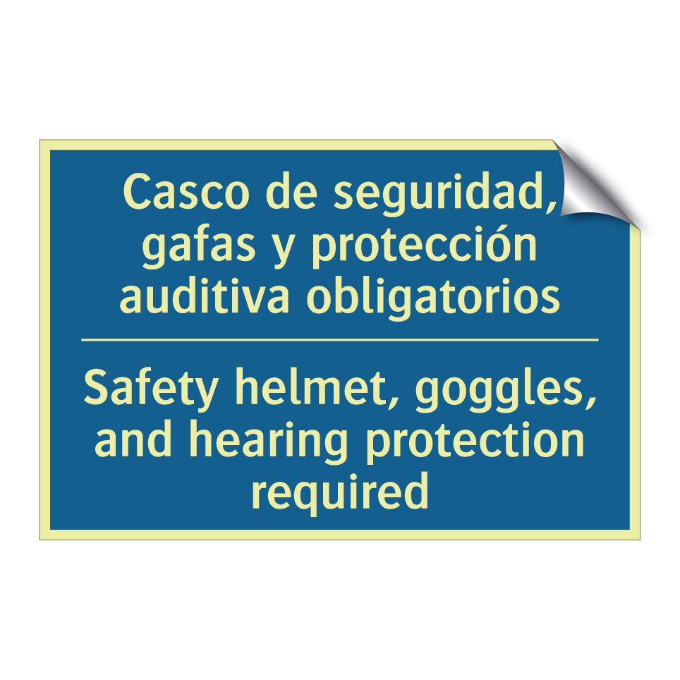 Casco de seguridad, gafas y protección  /.../ - Safety helmet, goggles, and hearing  /.../
