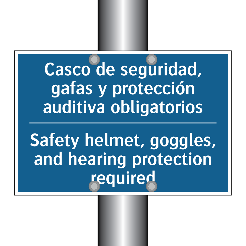 Casco de seguridad, gafas y protección  /.../ - Safety helmet, goggles, and hearing  /.../