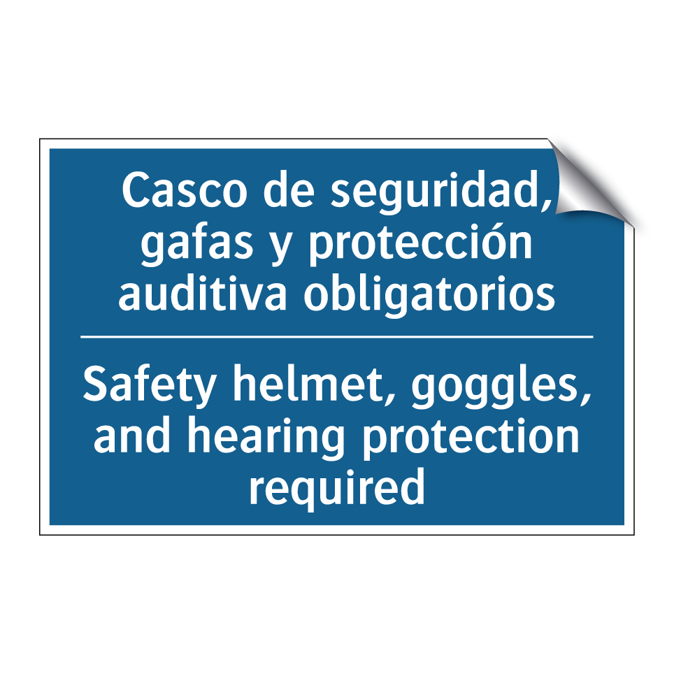 Casco de seguridad, gafas y protección  /.../ - Safety helmet, goggles, and hearing  /.../