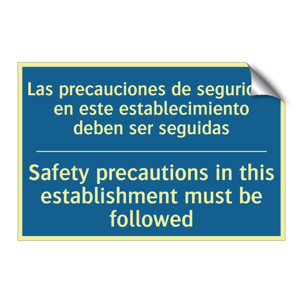 Las precauciones de seguridad  /.../ - Safety precautions in this establishment  /.../