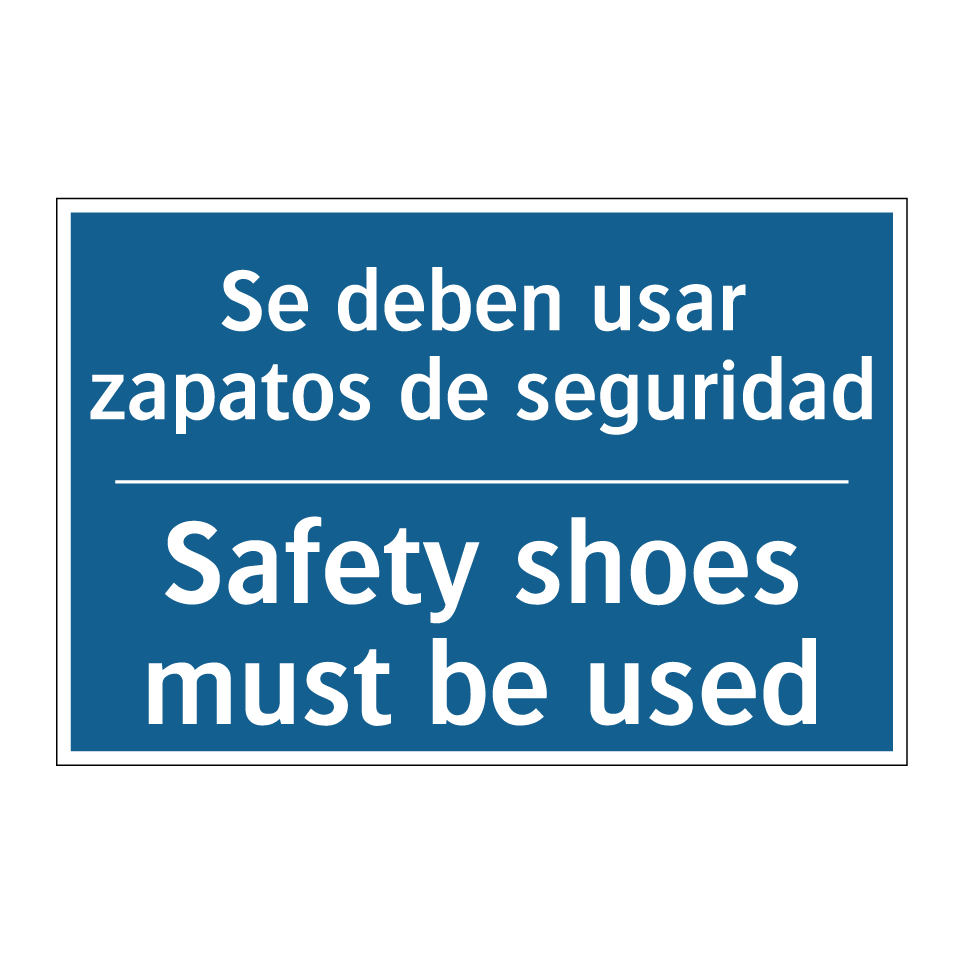 Se deben usar zapatos de seguridad /.../ - Safety shoes must be used