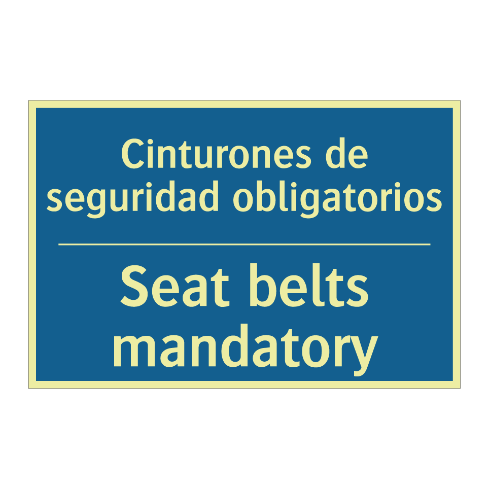 Cinturones de seguridad obligatorios /.../ - Seat belts mandatory